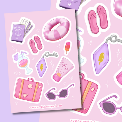 Summer Vacation Essentials A6 Sticker Sheet