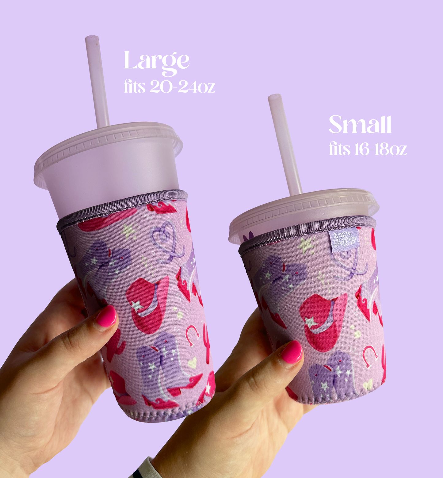 Lilac Cowboy Iced Coffee Sleeve