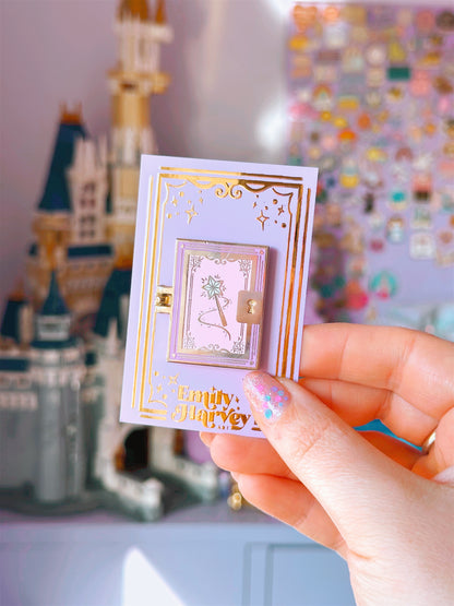 Create your Own Fairytale Book Gold Enamel Pin