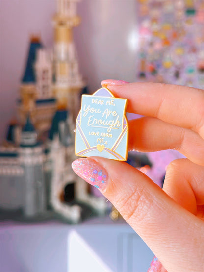 'You Are Enough' Self Love Letter Gold Enamel Pin