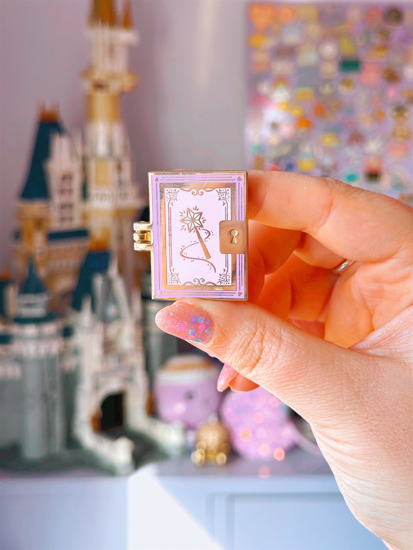 Create your Own Fairytale Book Gold Enamel Pin