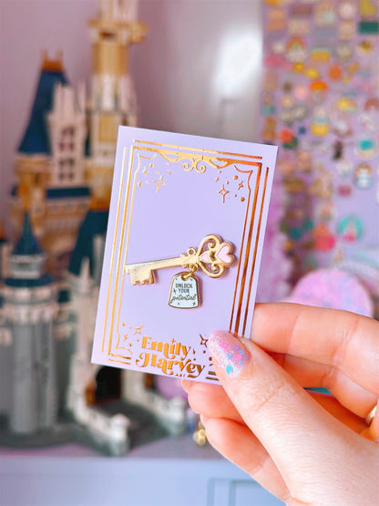 Unlock Your Potential Key Gold Enamel Pin