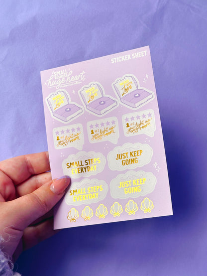 Small Business Huge Heart Foiled Sticker Sheet