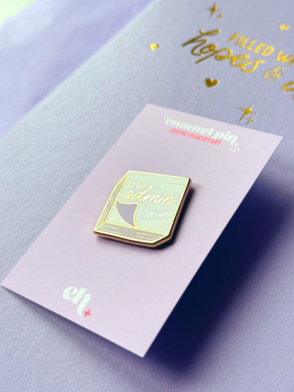 'Try Again Tomorrow' Post It Note Gold Enamel Pin