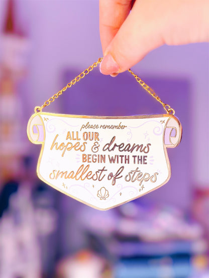 Hopes & Dreams Gold Mini Plaque with Gold Chain