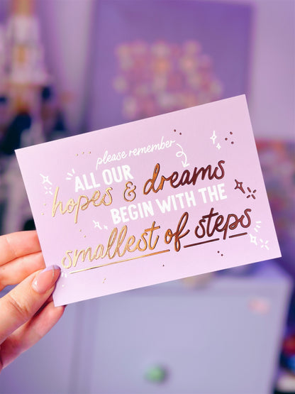Hopes & Dreams Foiled A6 Postcard Print