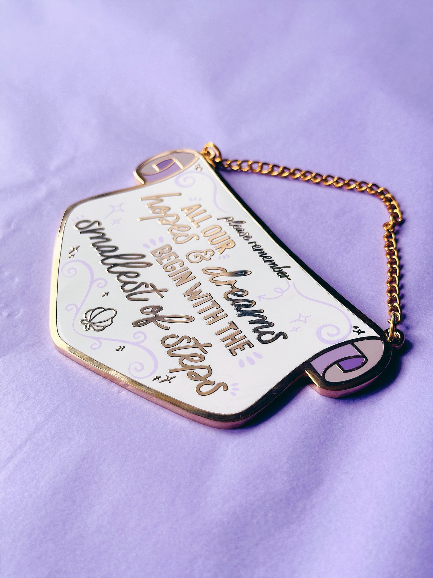 Hopes & Dreams Gold Mini Plaque with Gold Chain