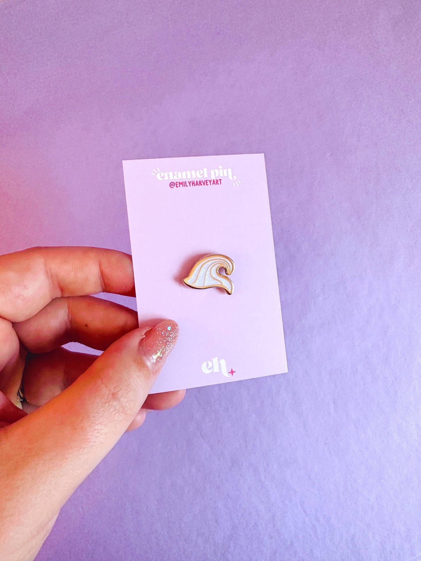 Wave Mini Enamel Pin - Emily Harvey Art