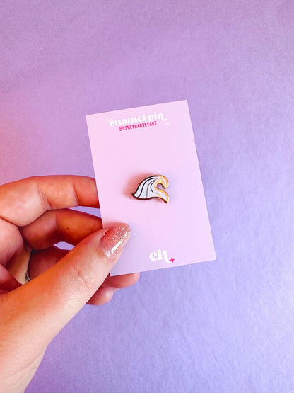 Wave Mini Enamel Pin - Emily Harvey Art