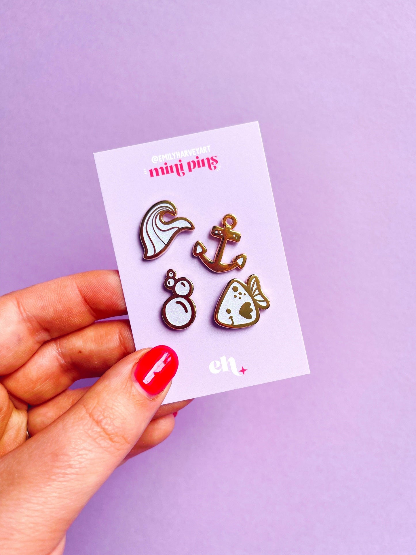 Wave Mini Enamel Pin - Emily Harvey Art